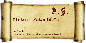Minkusz Zakariás névjegykártya
